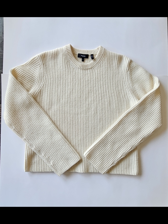 Theory Sweaters - *SALE* Theory Ivory Ribbed Crewneck Sweater
